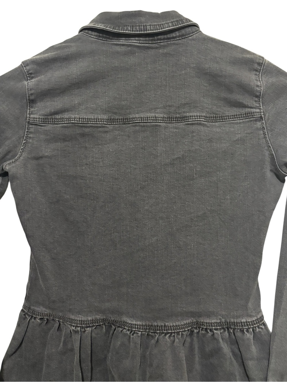 OshKosh B’gosh Girls Black Denim Shirt Dress Size 8/8A Snap Front Long Sleeve - Picture 8 of 16